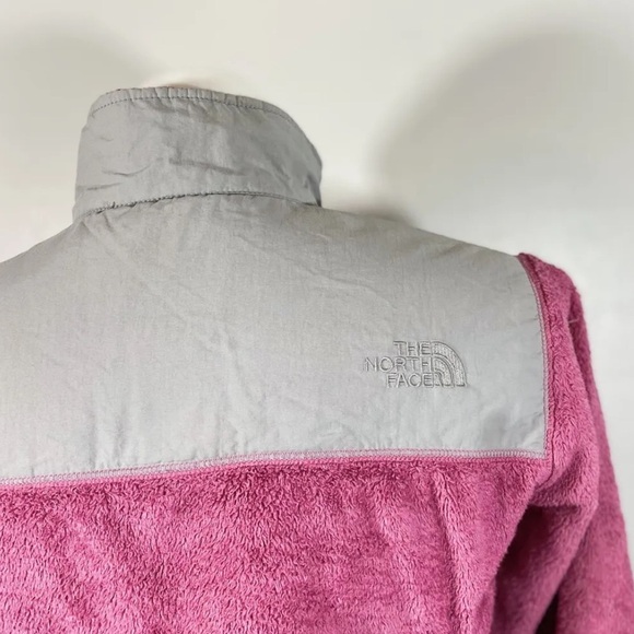 THE NORTH FACE Pink Gray Fleece Full Zip Long Sleeve Jacket Girls Youth Size XL - Picture 5 of 10